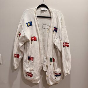 Flag Embroidered Cardigan